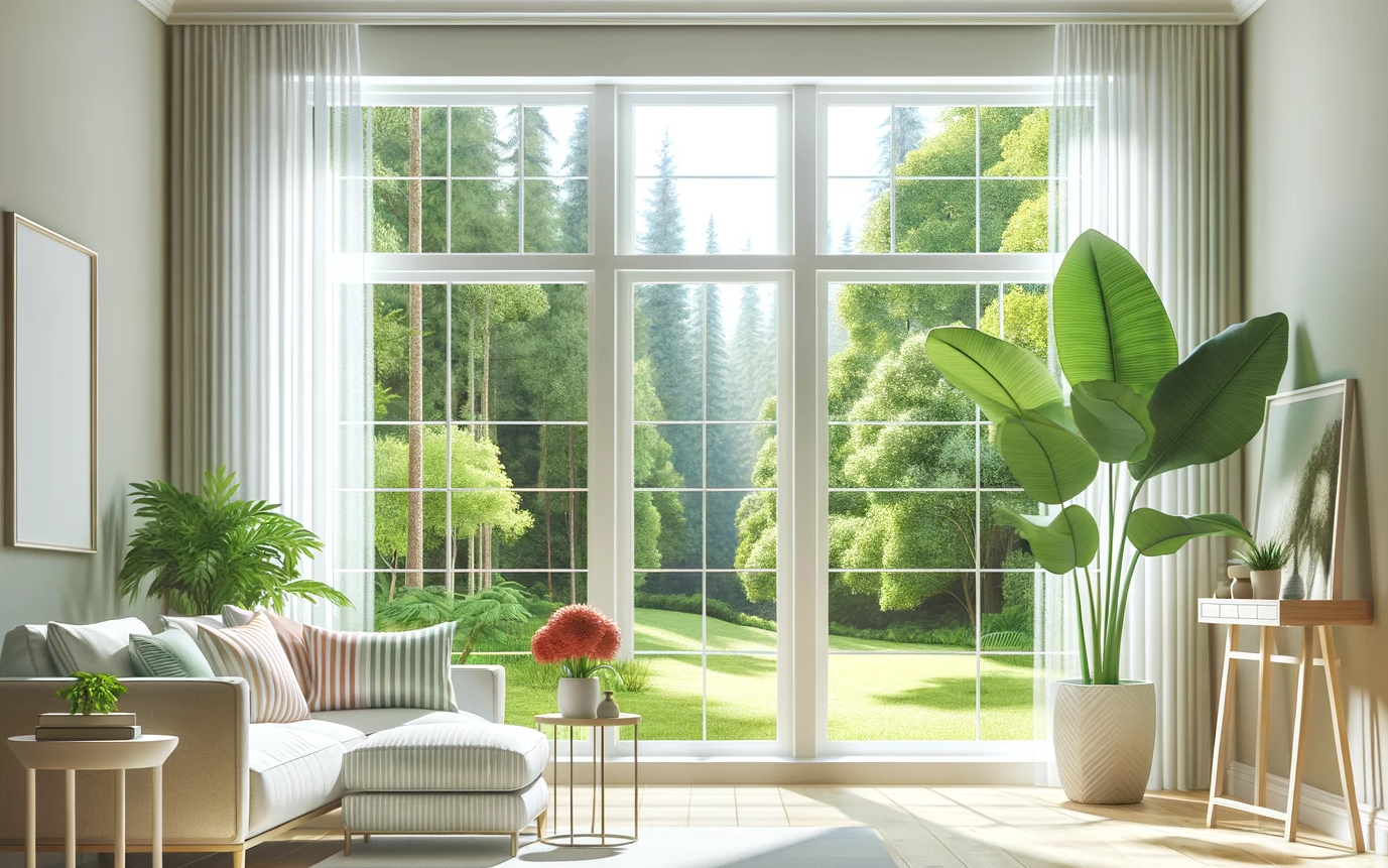 Green sunroom with new windows